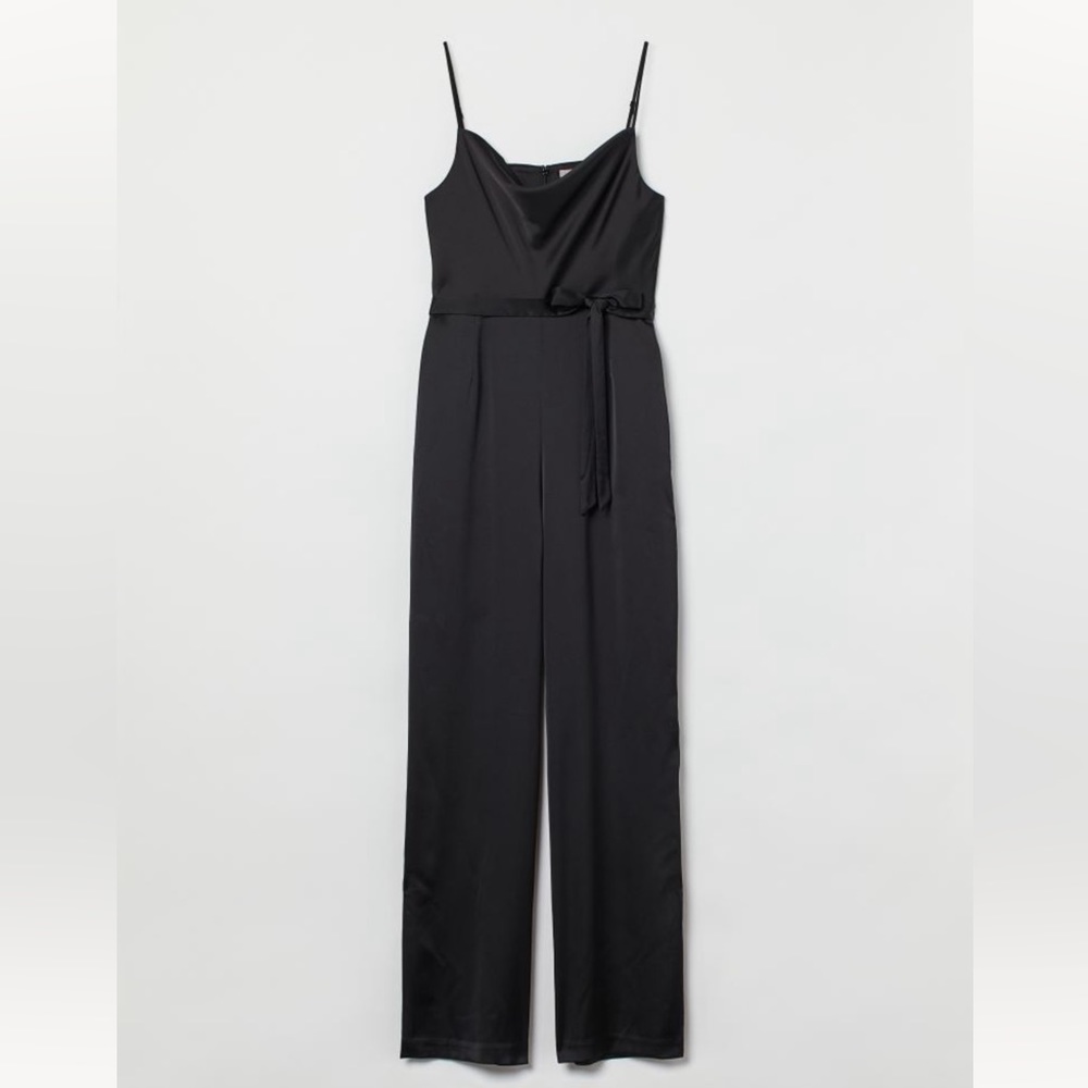 Black Satin Jumpsuit